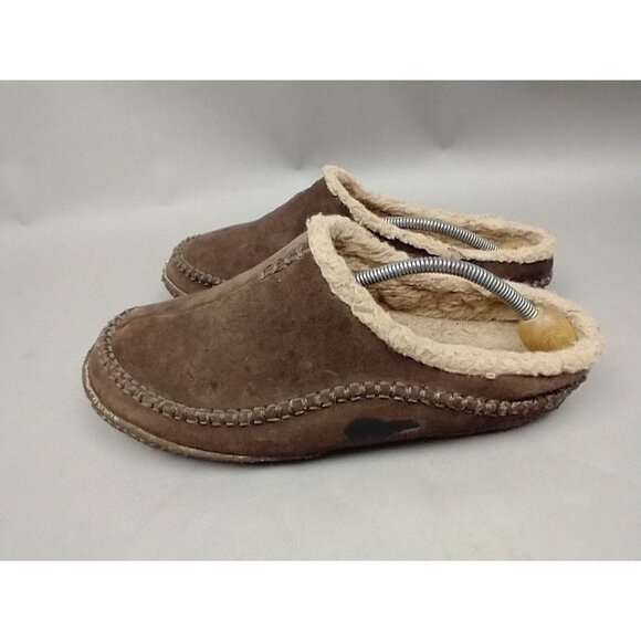 Sorel Falcon Ridge Slippers Men’s 11 Brown Suede Slip On Lined Shoes - Picture 3 of 11